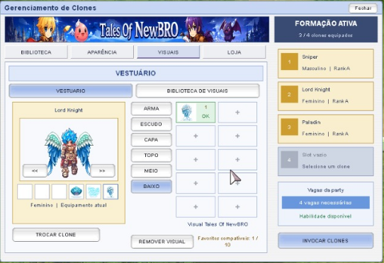 Personalizando os clones